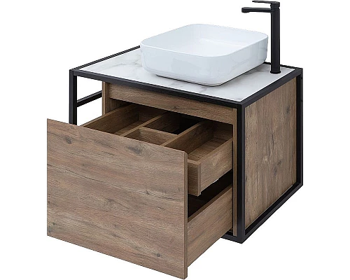 Заказать Тумба под раковину Aquanet Nova Lite Loft 75R 261657 подвесная Дуб рустикальный в магазине сантехники Santeh-Crystal.ru