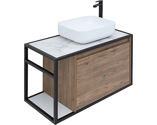 Заказать Тумба под раковину Aquanet Nova Lite Loft 75R 261657 подвесная Дуб рустикальный в магазине сантехники Santeh-Crystal.ru