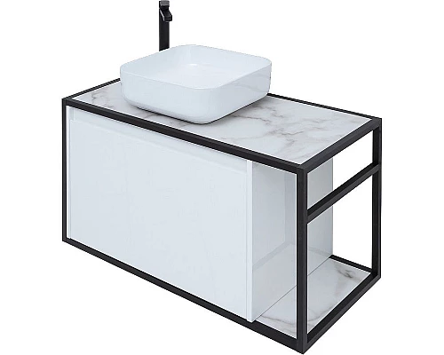 Приобрести Тумба под раковину Aquanet Nova Lite Loft 90L 261652 подвесная Белый глянец в магазине сантехники Santeh-Crystal.ru