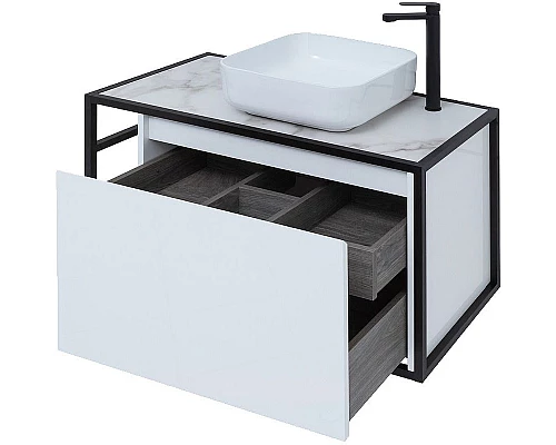 Приобрести Тумба под раковину Aquanet Nova Lite Loft 90R 261651 подвесная Белый глянец в магазине сантехники Santeh-Crystal.ru