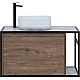 Приобрести Тумба под раковину Aquanet Nova Lite Loft 90L 261660 подвесная Дуб рустикальный в магазине сантехники Santeh-Crystal.ru