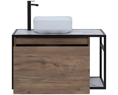 Приобрести Тумба под раковину Aquanet Nova Lite Loft 90L 261660 подвесная Дуб рустикальный в магазине сантехники Santeh-Crystal.ru