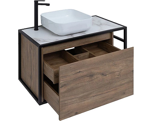 Приобрести Тумба под раковину Aquanet Nova Lite Loft 90L 261660 подвесная Дуб рустикальный в магазине сантехники Santeh-Crystal.ru
