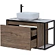 Приобрести Тумба под раковину Aquanet Nova Lite Loft 90L 261660 подвесная Дуб рустикальный в магазине сантехники Santeh-Crystal.ru