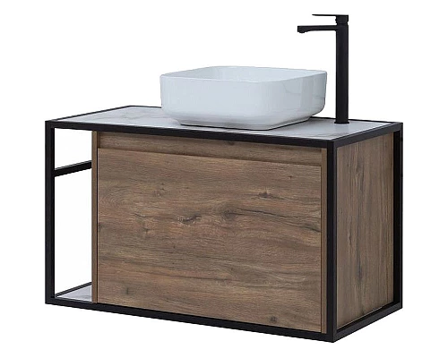 Купить Тумба под раковину Aquanet Nova Lite Loft 90R 261659 подвесная Дуб рустикальный в магазине сантехники Santeh-Crystal.ru