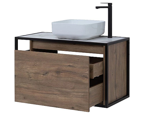 Купить Тумба под раковину Aquanet Nova Lite Loft 90R 261659 подвесная Дуб рустикальный в магазине сантехники Santeh-Crystal.ru