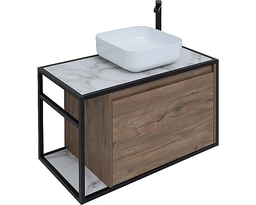 Купить Тумба под раковину Aquanet Nova Lite Loft 90R 261659 подвесная Дуб рустикальный в магазине сантехники Santeh-Crystal.ru