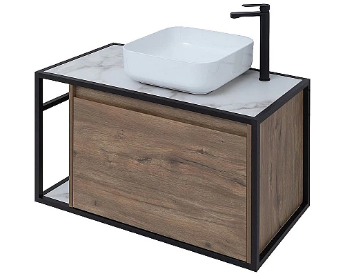 Купить Тумба под раковину Aquanet Nova Lite Loft 90R 261659 подвесная Дуб рустикальный в магазине сантехники Santeh-Crystal.ru