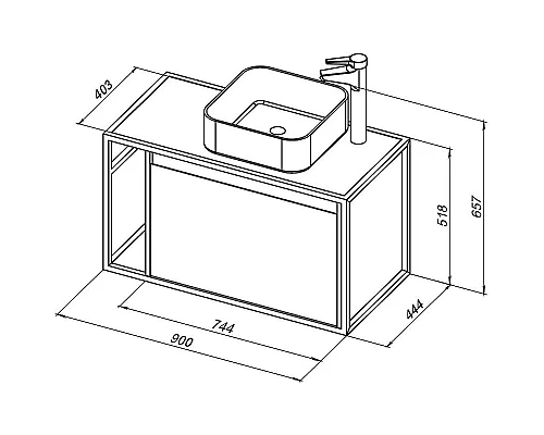 Купить Тумба под раковину Aquanet Nova Lite Loft 90R 261659 подвесная Дуб рустикальный в магазине сантехники Santeh-Crystal.ru