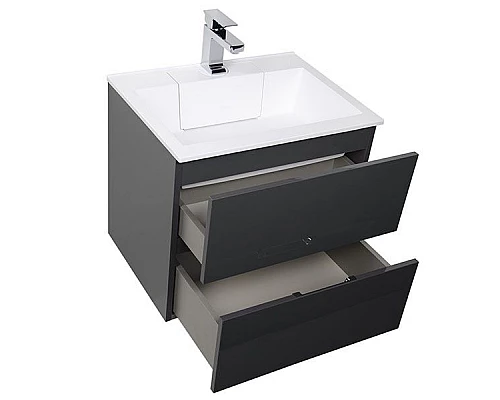 Купить Тумба под раковину Aquanet Алвита 80 215120 подвесная Серый антрацит в магазине сантехники Santeh-Crystal.ru