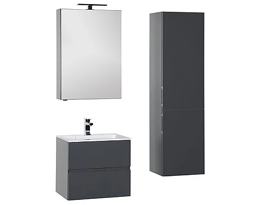 Заказать Тумба под раковину Aquanet Алвита 90 240111 подвесная Серый антрацит в магазине сантехники Santeh-Crystal.ru