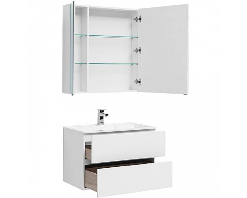 Приобрести Комплект мебели для ванной Aquanet Алвита 80 237347 подвесной Белый в магазине сантехники Santeh-Crystal.ru