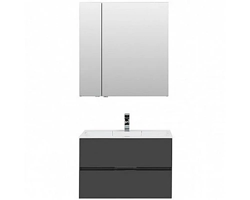 Купить Комплект мебели для ванной Aquanet Алвита 80 241387 подвесной Серый антрацит в магазине сантехники Santeh-Crystal.ru