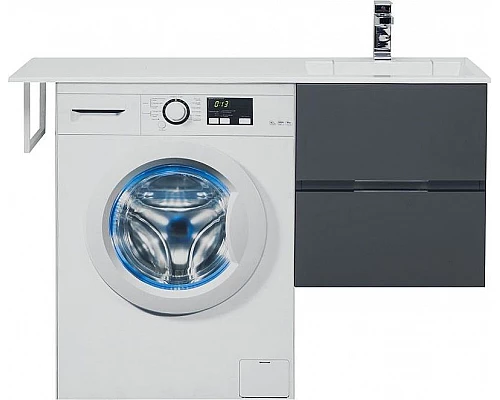 Купить Тумба под раковину Aquanet Алвита 120 R 243662 подвесная Серый антрацит в магазине сантехники Santeh-Crystal.ru