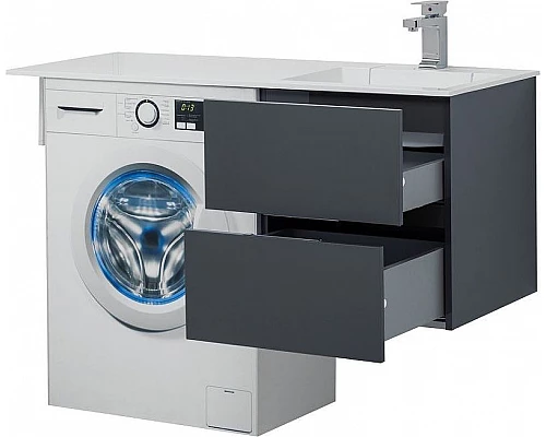 Купить Тумба под раковину Aquanet Алвита 120 R 243662 подвесная Серый антрацит в магазине сантехники Santeh-Crystal.ru