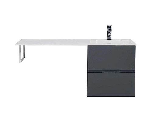 Купить Тумба под раковину Aquanet Алвита 120 R 243662 подвесная Серый антрацит в магазине сантехники Santeh-Crystal.ru