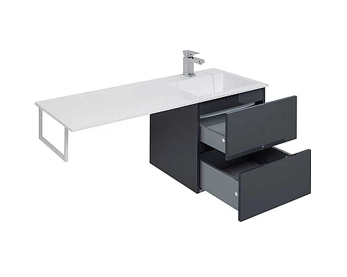 Купить Тумба под раковину Aquanet Алвита 120 R 243662 подвесная Серый антрацит в магазине сантехники Santeh-Crystal.ru