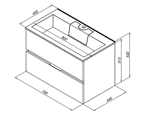 Купить Тумба под раковину Aquanet Алвита 80 235339 подвесная Белая в магазине сантехники Santeh-Crystal.ru