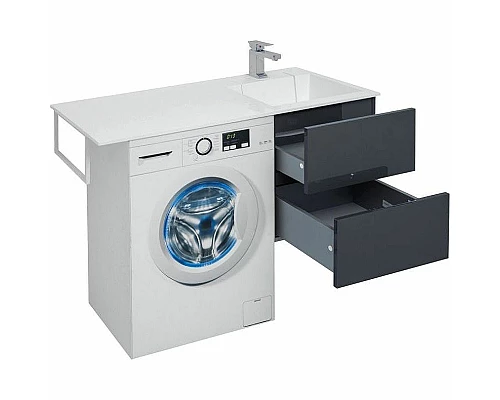 Приобрести Тумба с раковиной Aquanet Алвита 120 R 243776 подвесная Серый антрацит в магазине сантехники Santeh-Crystal.ru