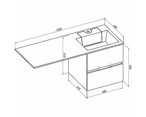 Заказать Тумба с раковиной Aquanet Алвита 120 R 243774 подвесная Капучино в магазине сантехники Santeh-Crystal.ru