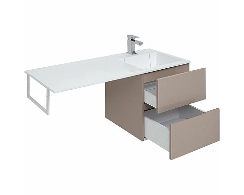 Заказать Тумба с раковиной Aquanet Алвита 120 R 243774 подвесная Капучино в магазине сантехники Santeh-Crystal.ru