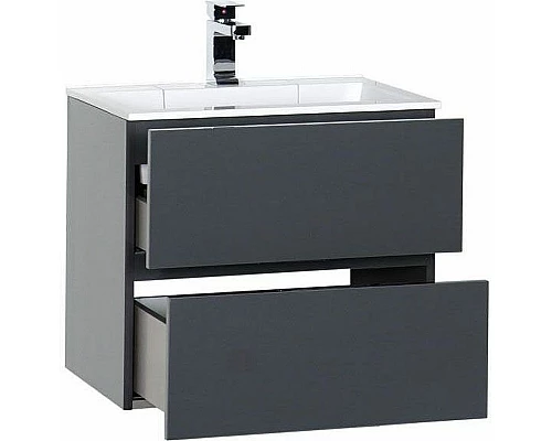 Заказать Тумба с раковиной Aquanet Алвита 60 213094 подвесная Серый антрацит в магазине сантехники Santeh-Crystal.ru