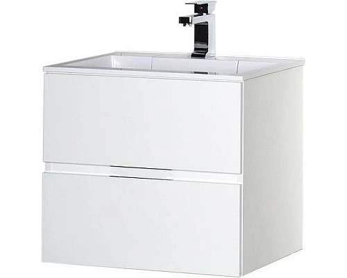 Заказать Тумба с раковиной Aquanet Алвита 60 213095 подвесная Белый глянец в магазине сантехники Santeh-Crystal.ru