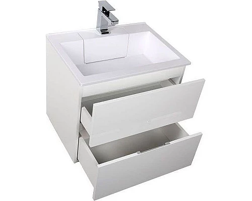 Заказать Тумба с раковиной Aquanet Алвита 60 213095 подвесная Белый глянец в магазине сантехники Santeh-Crystal.ru