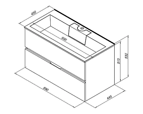 Приобрести Тумба с раковиной Aquanet Алвита 90 238367 подвесная Белый глянец в магазине сантехники Santeh-Crystal.ru