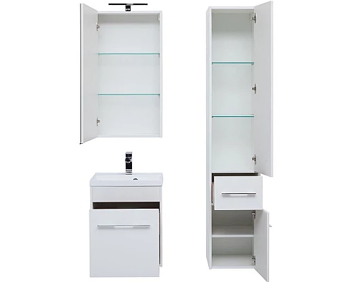 Купить Зеркальный шкаф Aquanet Августа 50 210007 Белый в магазине сантехники Santeh-Crystal.ru