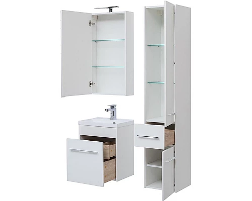 Купить Зеркальный шкаф Aquanet Августа 50 210007 Белый в магазине сантехники Santeh-Crystal.ru