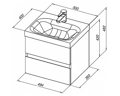 Заказать Тумба под раковину Aquanet Беркли 50 254288 подвесная Белый Дуб рошелье в магазине сантехники Santeh-Crystal.ru