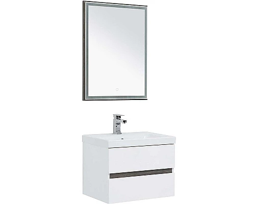 Заказать Тумба под раковину Aquanet Беркли 50 254288 подвесная Белый Дуб рошелье в магазине сантехники Santeh-Crystal.ru