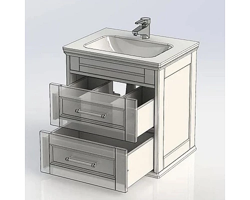 Купить Тумба под раковину Aquanet Бостон 60 209679 подвесная Белый матовый в магазине сантехники Santeh-Crystal.ru