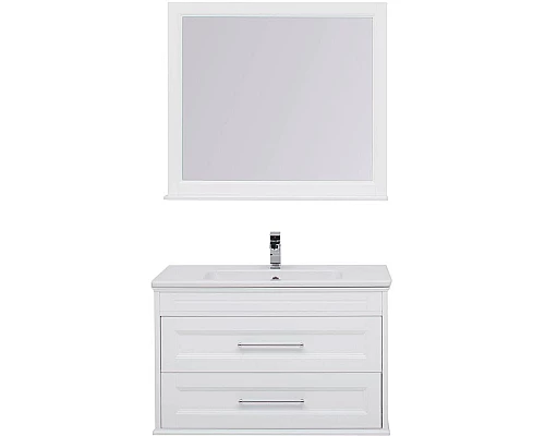 Купить Комплект мебели для ванной Aquanet Бостон 100 210628 подвесной Белый матовый в магазине сантехники Santeh-Crystal.ru