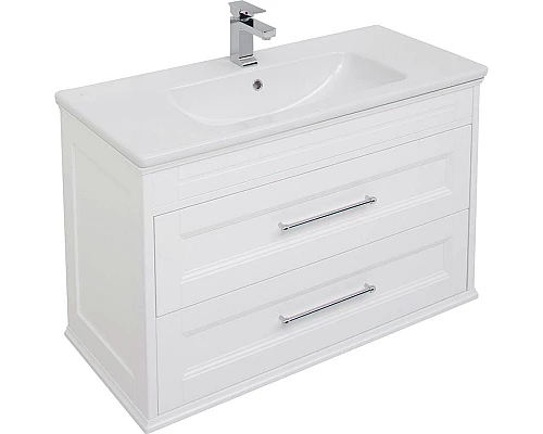 Купить Комплект мебели для ванной Aquanet Бостон 100 210628 подвесной Белый матовый в магазине сантехники Santeh-Crystal.ru