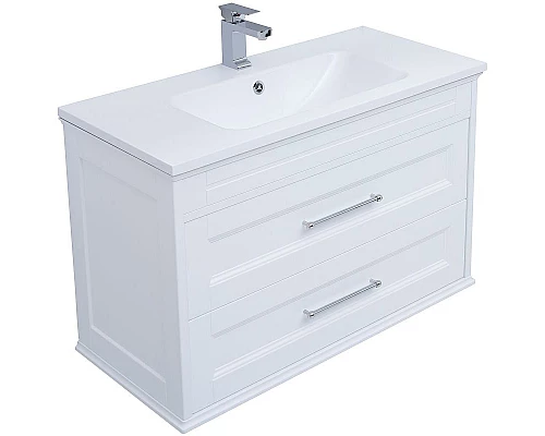 Приобрести Комплект мебели для ванной Aquanet Бостон M 100 258284 подвесной Белый матовый в магазине сантехники Santeh-Crystal.ru