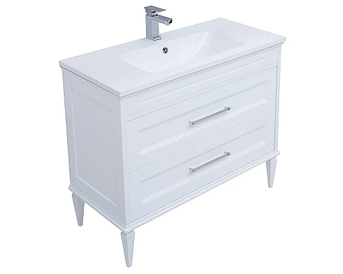 Приобрести Тумба с раковиной Aquanet Бостон 100 260666 подвесная Белый матовый в магазине сантехники Santeh-Crystal.ru