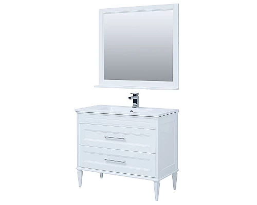 Приобрести Тумба с раковиной Aquanet Бостон 100 260666 подвесная Белый матовый в магазине сантехники Santeh-Crystal.ru