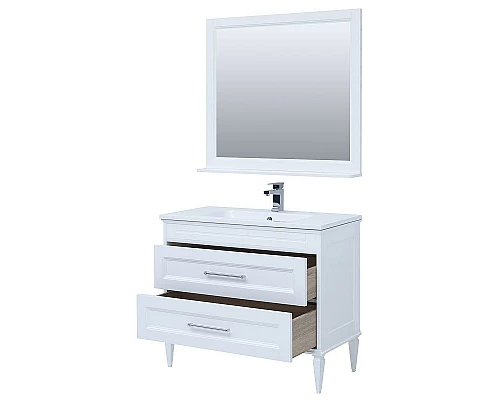 Приобрести Тумба с раковиной Aquanet Бостон 100 260666 подвесная Белый матовый в магазине сантехники Santeh-Crystal.ru