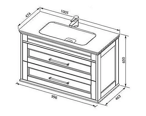 Приобрести Тумба с раковиной Aquanet Бостон 100 260666 подвесная Белый матовый в магазине сантехники Santeh-Crystal.ru