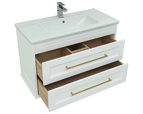 Заказать Тумба под раковину Aquanet Бостон М 100 243781 Белая матовая в магазине сантехники Santeh-Crystal.ru