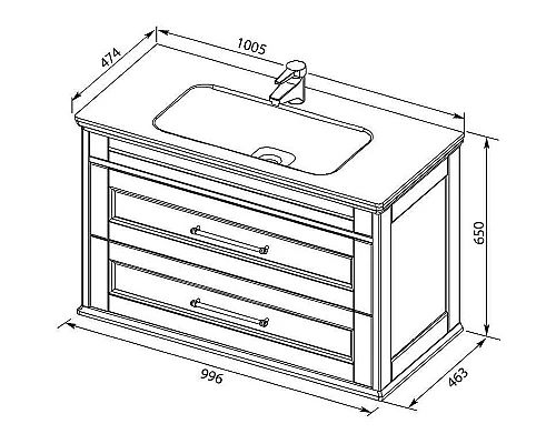 Заказать Тумба под раковину Aquanet Бостон М 100 243781 Белая матовая в магазине сантехники Santeh-Crystal.ru