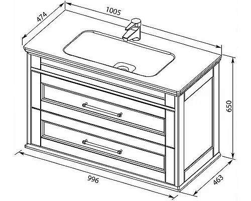 Приобрести Тумба с раковиной Aquanet Бостон М 100 212669 Белая матовая в магазине сантехники Santeh-Crystal.ru