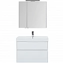 Комплект мебели для ванной Aquanet Бруклин 85 207801 подвесной Белый глянец