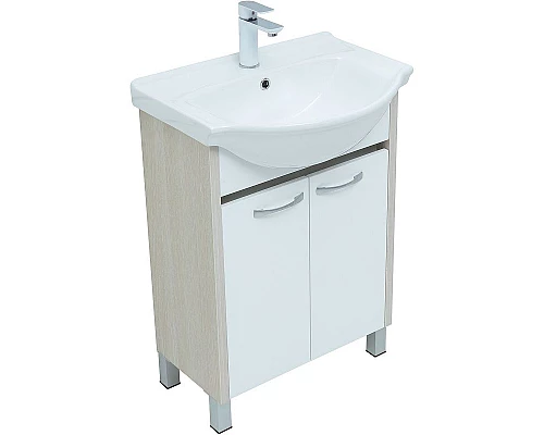 Заказать Тумба с раковиной Aquanet Донна 60 298579 Белый дуб Белая в магазине сантехники Santeh-Crystal.ru