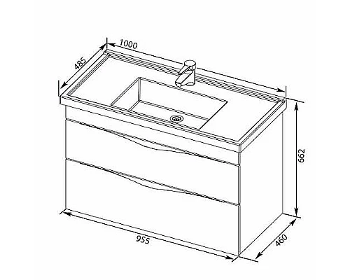 Приобрести Тумба под раковину Aquanet Эвора 100 185195 подвесная Белая в магазине сантехники Santeh-Crystal.ru