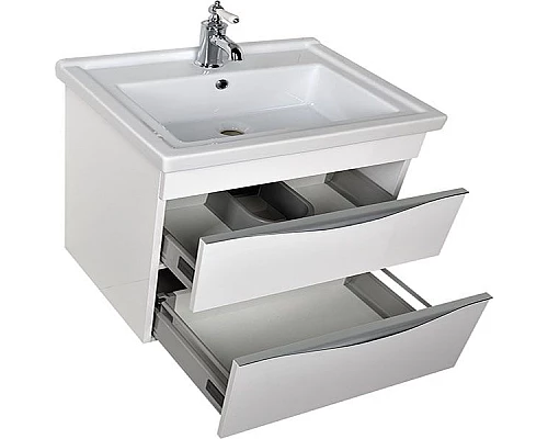 Заказать Тумба под раковину Aquanet Эвора 60 184306 подвесная Белая в магазине сантехники Santeh-Crystal.ru