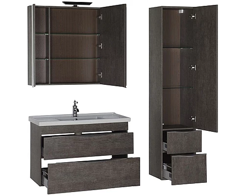 Заказать Комплект мебели для ванной Aquanet Эвора 100 183165 подвесной Дуб антик в магазине сантехники Santeh-Crystal.ru