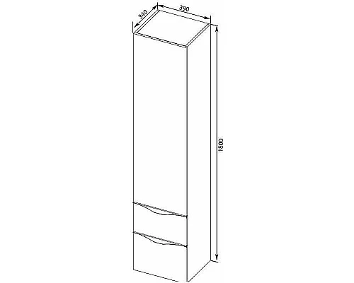 Заказать Шкаф пенал Aquanet Эвора 40 R 184308 подвесной Белый в магазине сантехники Santeh-Crystal.ru